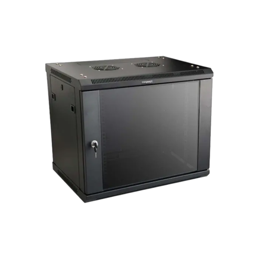 Picture of 9U Cabinet,600x450 Detachable glass door with 2 x fans-Black